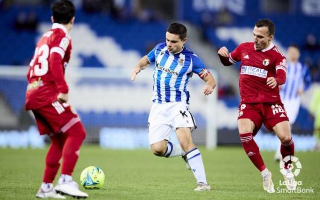 Luca Sangalli, en un momento del partido ante el Burgos