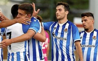 Los jugadores del Sanse celebran uno de los goles de ayer ante el Toulouse. Fotos: Real Sociedad Los jugadores del Sanse celebran uno de los goles de ayer ante el Toulouse. Fotos: Real Sociedad