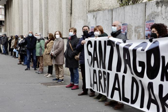 Cadena humana celebrada este pasado domingo en el HUA-Santiago.