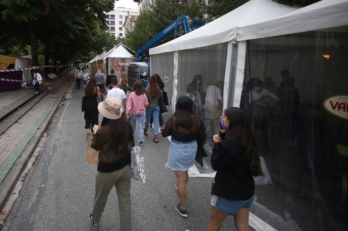 Terrazas en el Paseo Sarasate.