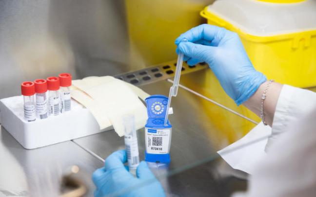 Una investigadora trabaja en un laboratorio de investigación contra el coronavirus.