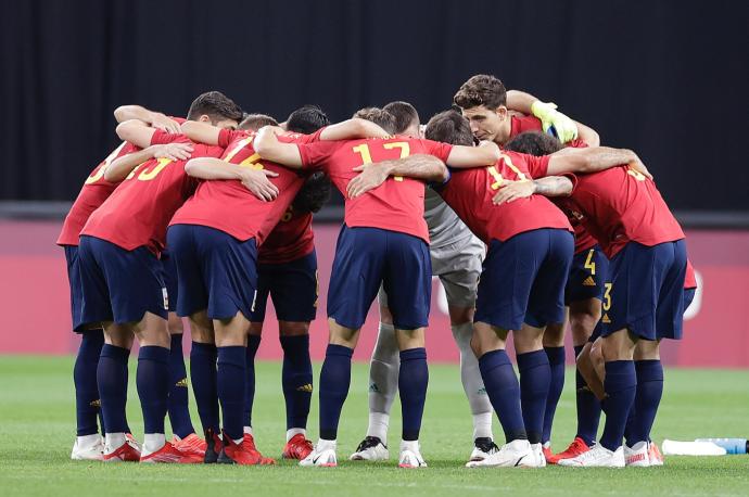 La selección, en el partido ante Australia.