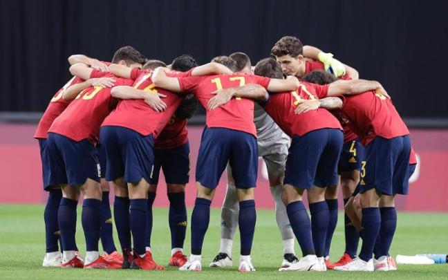 La selección, en el partido ante Australia. La selección, en el partido ante Australia.