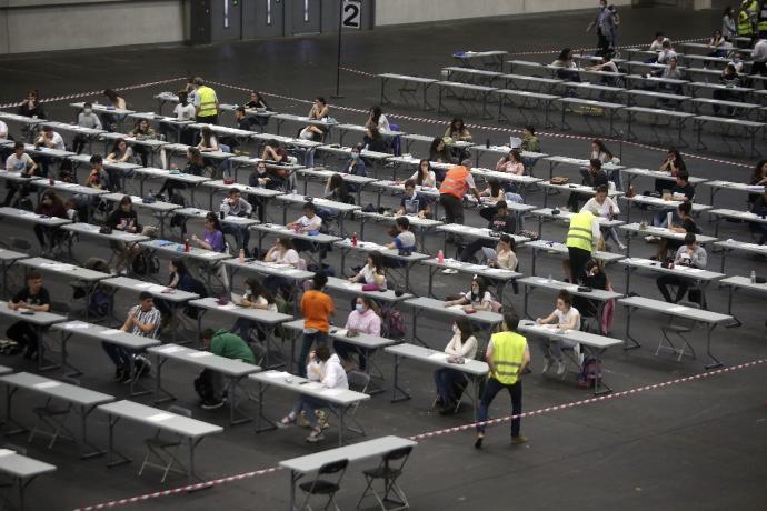 Imagen de la prueba de selectividad celebrada el pasado año en el BEC de Barakaldo