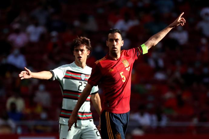 Sergio Busquets, en u partido con la selección española