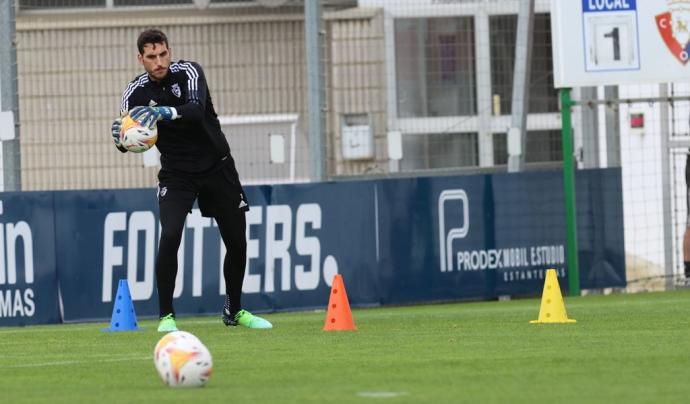 Sergio Herrera, durante un entrenamiento en Tajonar.