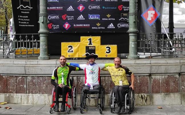 Sergio Pozos, en el podio