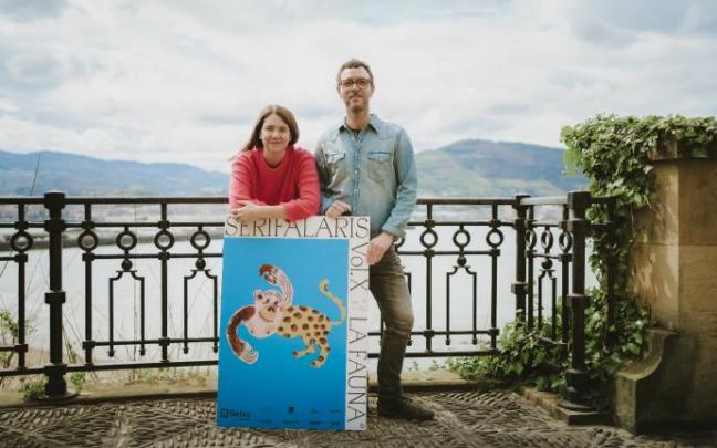 Los organizadores Marina Goñi y Peio Atxalandabaso.