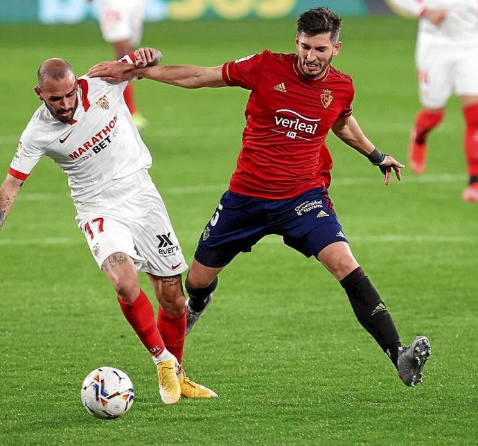 David García, en un partido contra el Sevilla. Foto: Oskar Montero