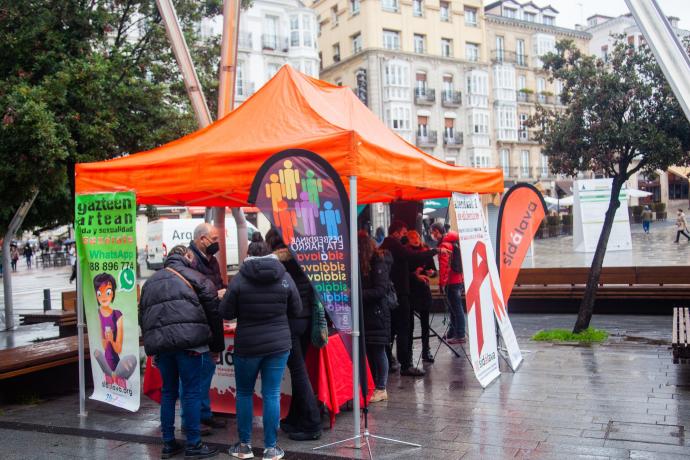 Carpa instalada por Sidálava este miércoles en Vitoria.