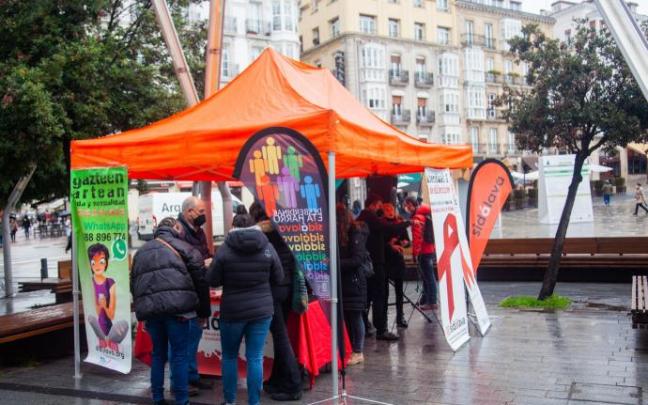 Carpa instalada por Sidálava este miércoles en Vitoria.