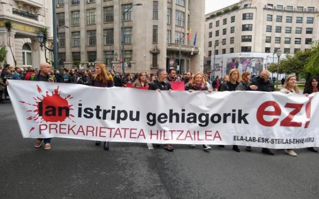 Imagen de una manifestación contra la siniestralidad laboral. Imagen de una manifestación contra la siniestralidad laboral.
