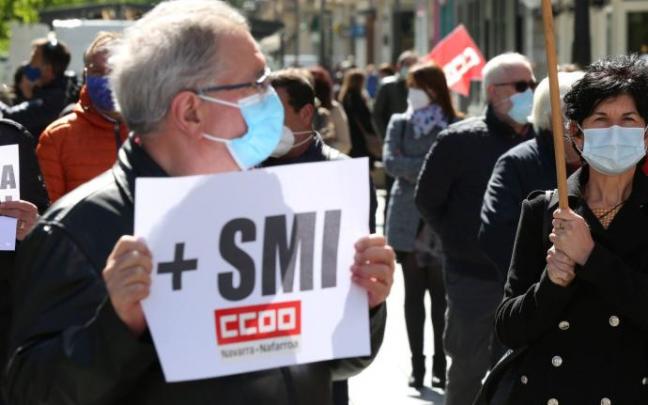 Una manifestación en favor de la subida del SMI. Una manifestación en favor de la subida del SMI.