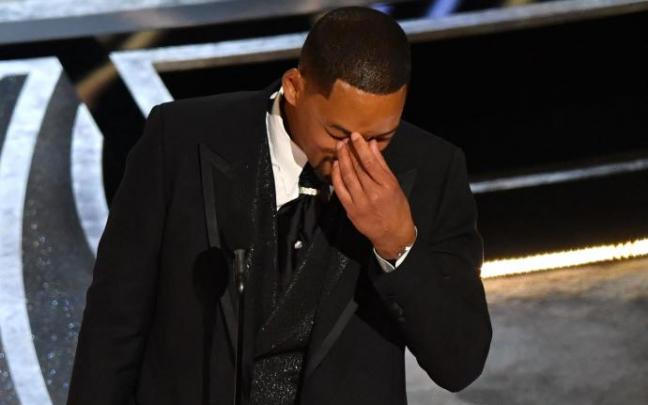 Will Smith, llorando en la gala de los Oscar. Will Smith, llorando en la gala de los Oscar.