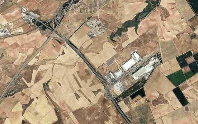 Ubicación de los parques a ambos lados de la A-68 (en el centro). Foto: SITNA