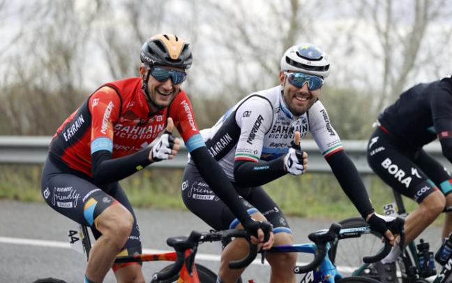Sonny Colbrelli, durante el transcurso de la etapa de este lunes.