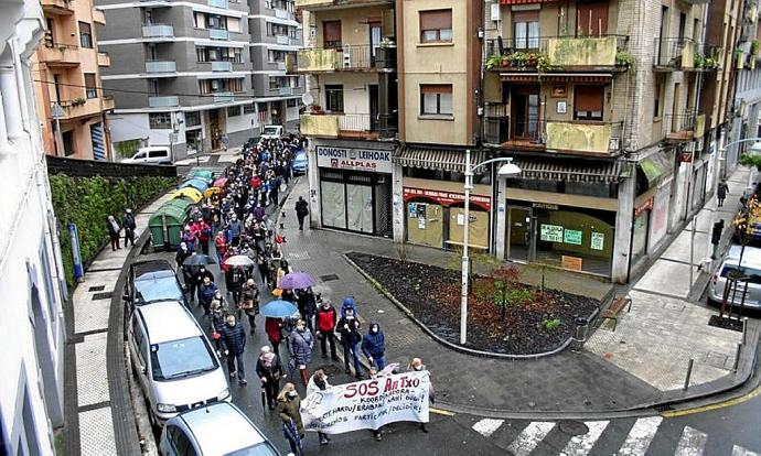 Manifestación convocada por SOS Antxo en diciembre. Foto: A.M.