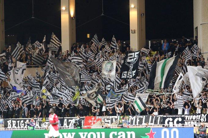 Aficionados del Sturm Graz, este pasado septiembre durante el partido de su equipo en Mónaco.