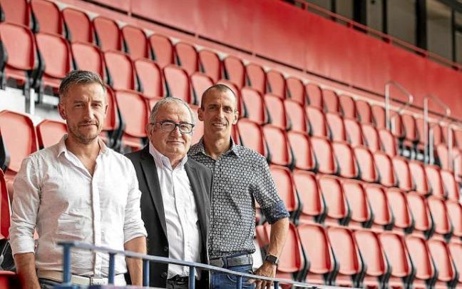 De izquierda a derecha: Ángel Alcalde, Luis Sabalza y Patxi Puñal. Foto: CA Osasuna
