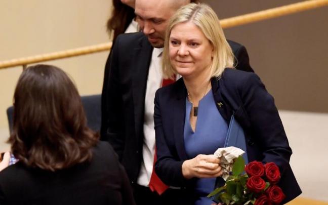 Magdalena Andersson, tras anunciar su dimisión. Magdalena Andersson, tras anunciar su dimisión.