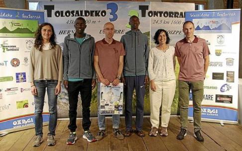 Presentación ayer del T3T con los participantes Aitziber Ibarbia, Robert Pkemboi y Matthew Kiptanui.