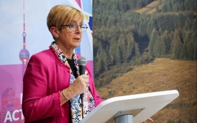 Arantxa Tapia, durante su participación en la pasada Cumbre del Clima de Glasgow.