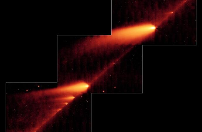 Imagen de infrarrojos de los restos del cometa 73P/Schwassmann-Wachmann 3.