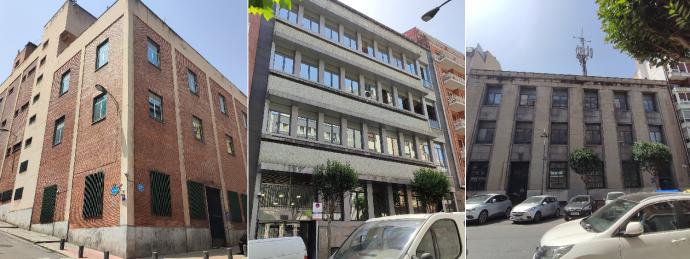 El edificio de la calle Cortes, el de Indautxu y el de la Avenida Madariaga