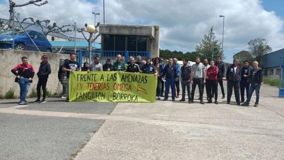 Trabajadores de Tenerías Omega en la protesta