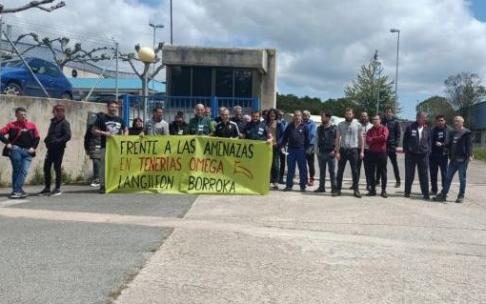 Trabajadores de Tenerías Omega en la protesta