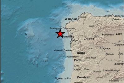 El terremoto se ha registrado frente a las costas de Galicia.