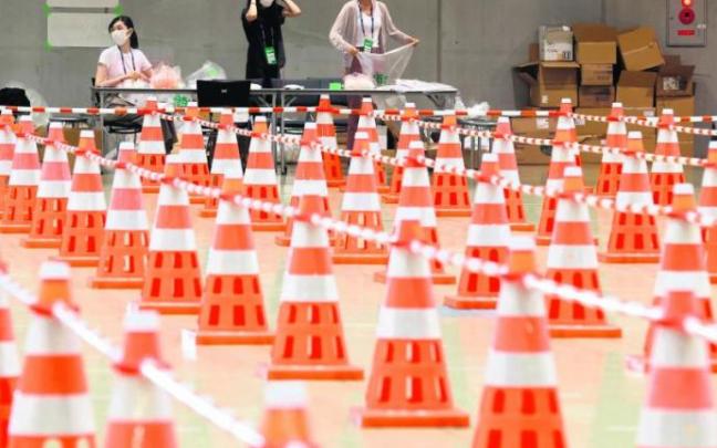 Preparativos en una de las zonas de prensa de los Juegos. Foto: Efe