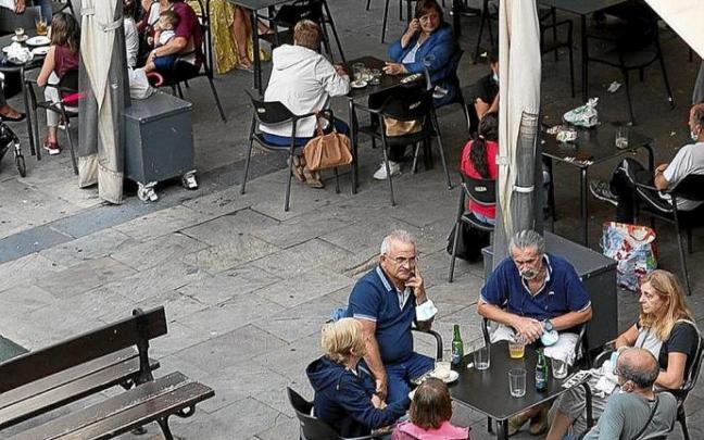 Una terraza de Tolosa durante la pandemia.