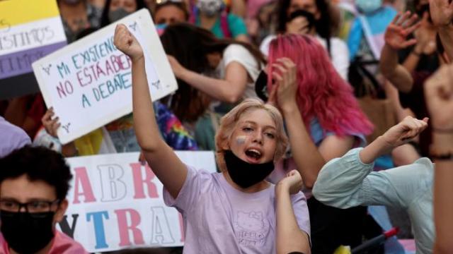 Manifestación de apoyo al colectivo trans.