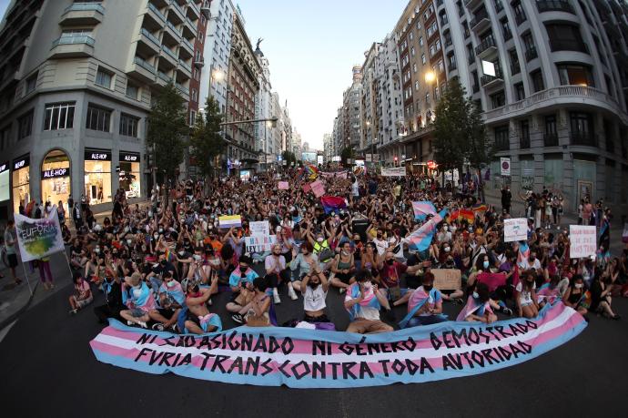 Imagen de archivo de una manifestación en defensa del colectivo trans.
