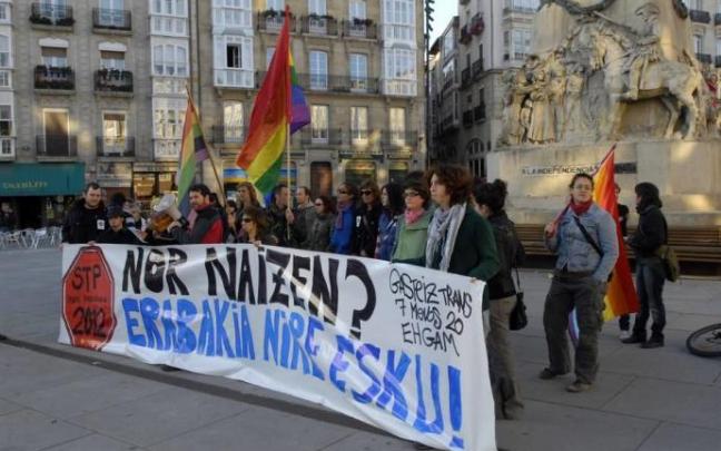 Protesta en favor de los derechos de los transexuales. Protesta en favor de los derechos de los transexuales.