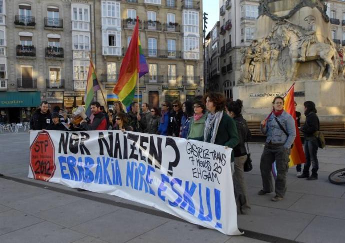 Protesta en favor de los derechos de los transexuales.