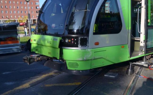 Accidente anterior del tranvía en Duque de Wellington.