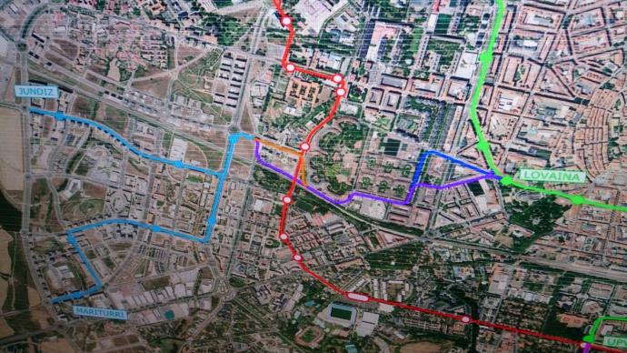 El tranvía a Zabalgana define su trazado con vistas a 2027