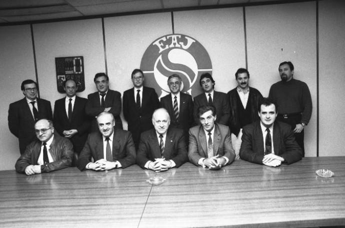 Foto de 1988 de una reunión de la cúpula del PNV