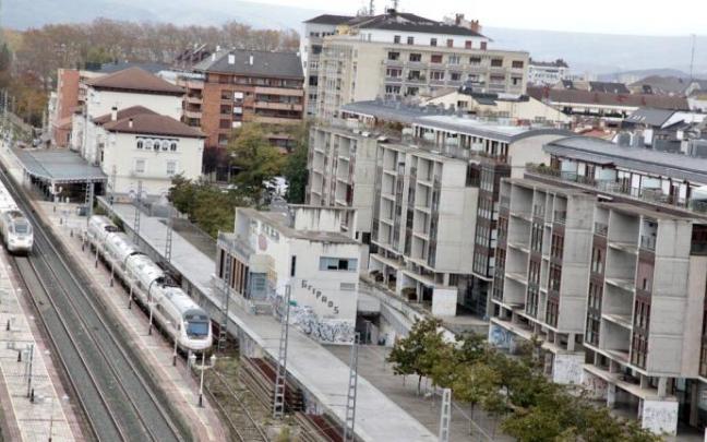 Vista aérea de la estación de tren.