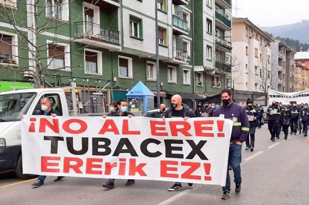 Manifestación de trabajadores de Tubacex