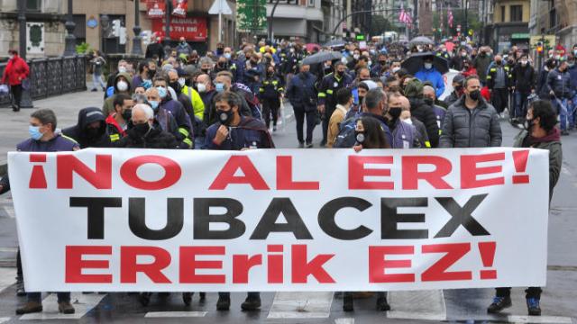 Protesta de los trabajadores de Tubacex.