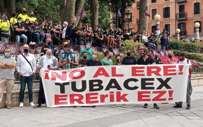 Protesta de trabajadores de Tubacex. Protesta de trabajadores de Tubacex.