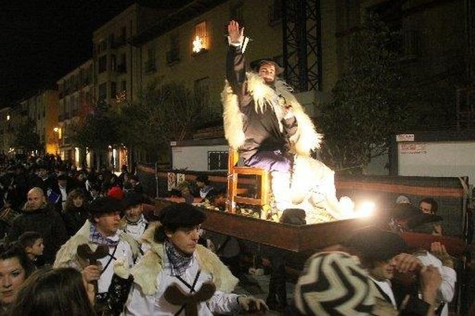 Imagen de la celebración de Olentzero en Tudela hace unos años