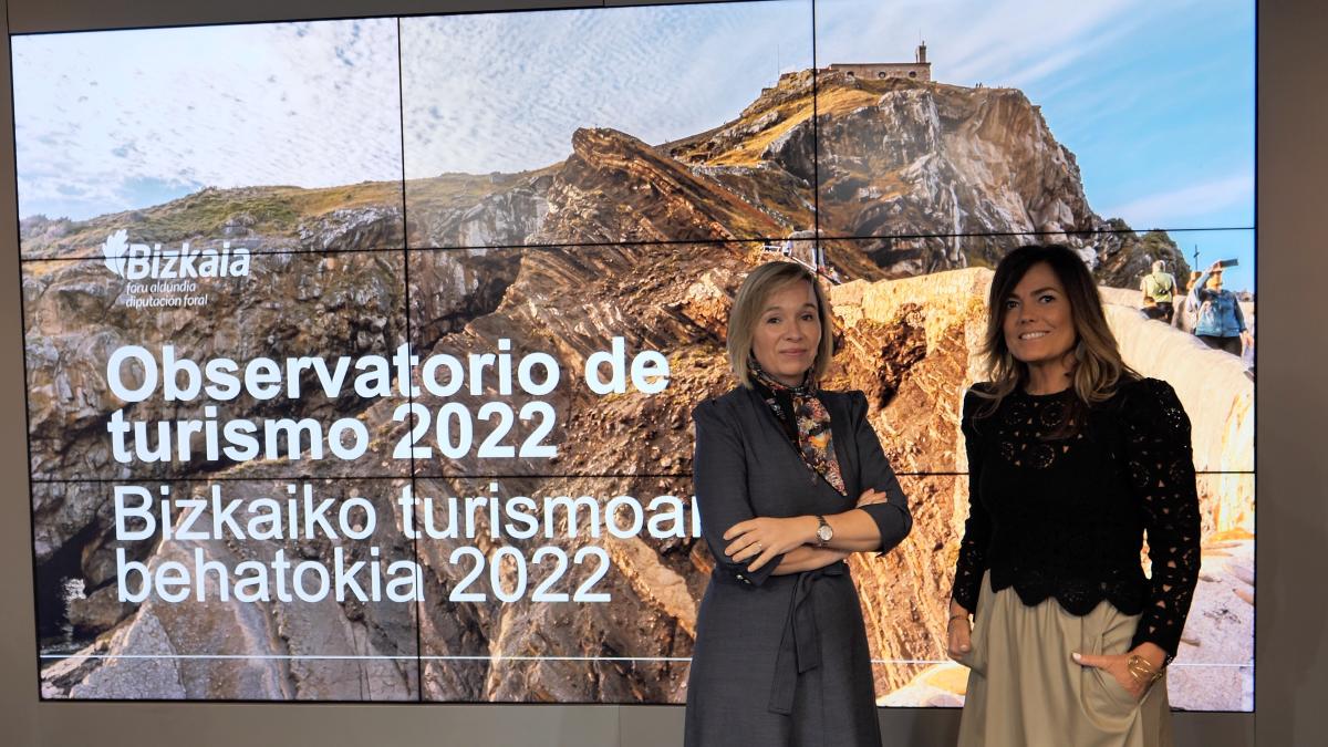 La diputada de Promoción Económica, Ainara Basurko, y y la directora de Competitividad Territorial y Turismo, Cristina Múgica