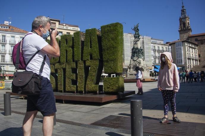 Turistas en Vitoria