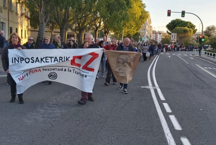 La manifestación,recorriendo el miércoles la calle San Cristóbal.