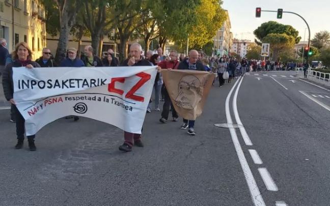 La manifestación,recorriendo el miércoles la calle San Cristóbal.