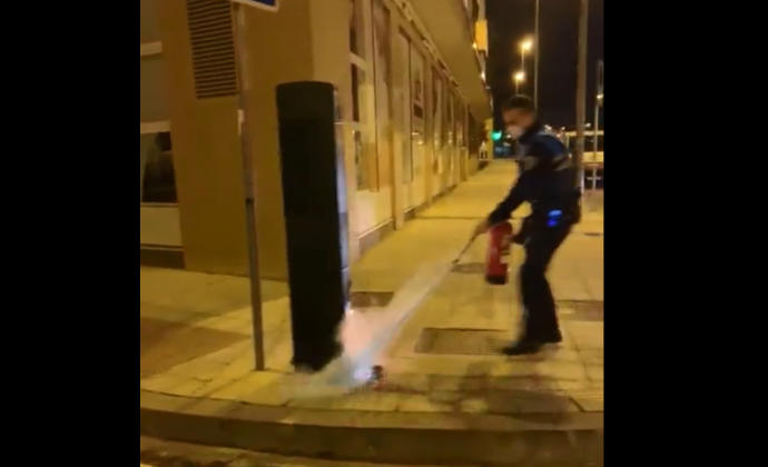 Imagen de la intervención de la policía